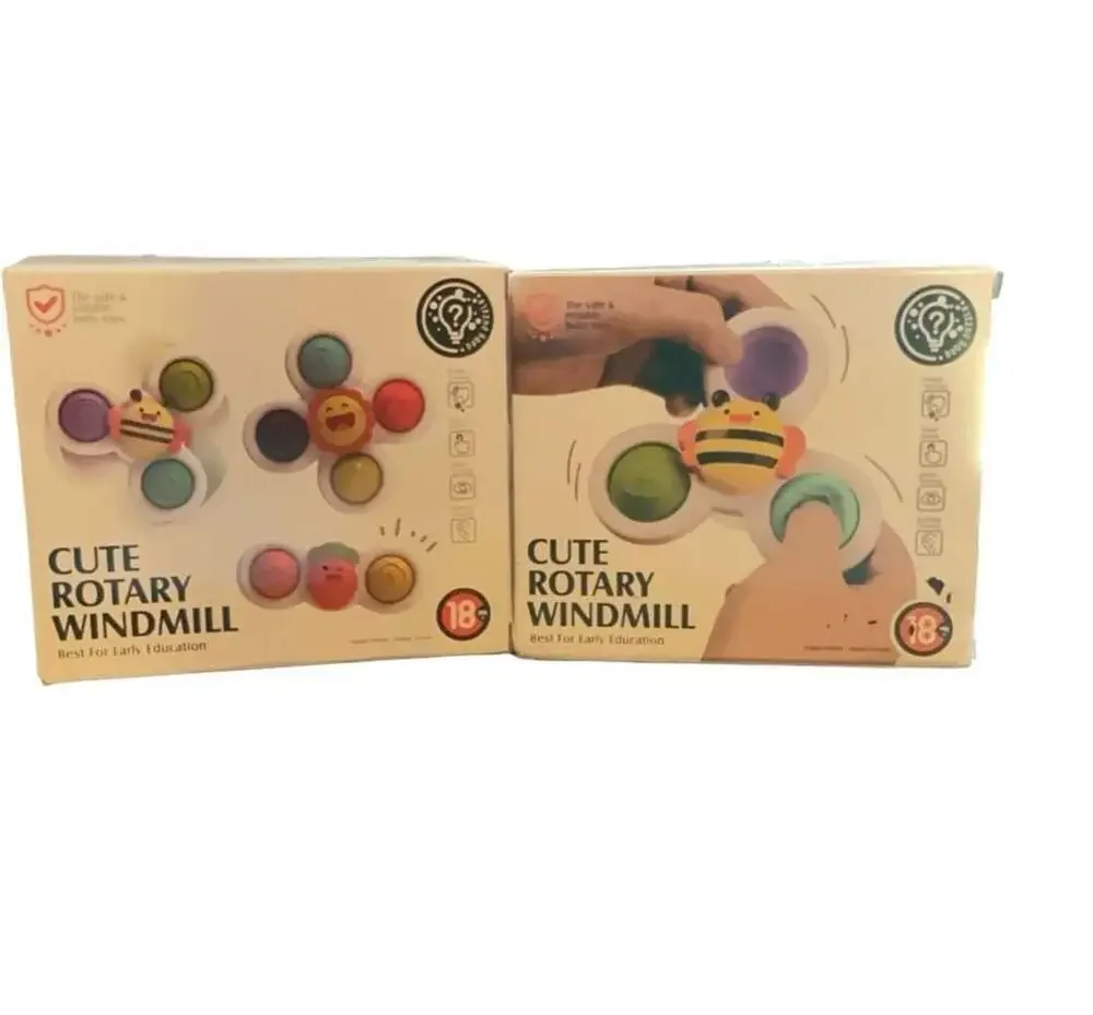 2-Pack Cute Rotary Windmill Baby Suction Cup Spinner Toys